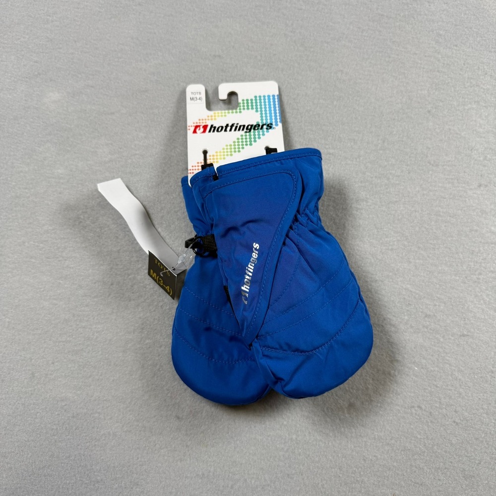 Hotfingers Kids M (3-4) Zip N Slide Mittens Blue Waterproof Winter Snow Gear